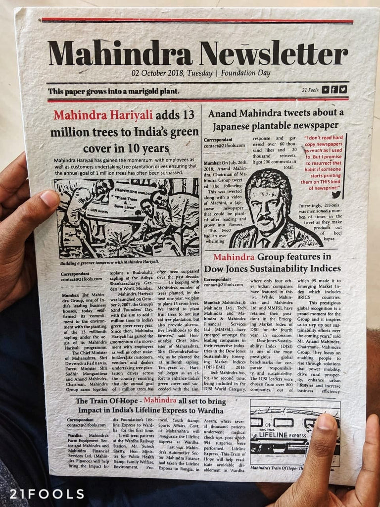 The First Indian Newspaper that grows into a Plant!